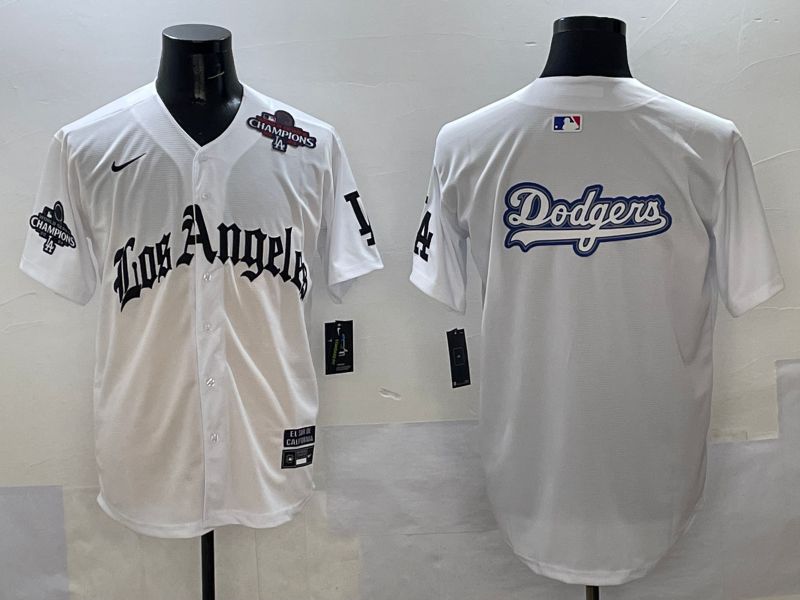 Men Los Angeles Dodgers Blank White Five generations Joint Name 2025 Nike MLB Jersey style 53